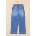 thumbnail image 5 of Women's Sky Blue Cropped High Rise Wide Leg Jeans - Casual and Stylish - [ZhiHiMeRi] | 10, 5 of 12