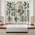 thumbnail image 2 of Ambesonne Monstera Kitchen Curtains, Minimalist Floral Romance, 55"x39", Pale Reseda Green Sepia, 2 of 3