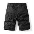 thumbnail image 3 of Mens Cargo Shorts Lightweight Multi Pocket Casual Waistless Workwear Shorts Black, 3 of 4
