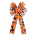thumbnail image 2 of Thanksgiving Pumpkin Bow Party Supplies Fall Festival Striped Bow Decorations, 2 of 9