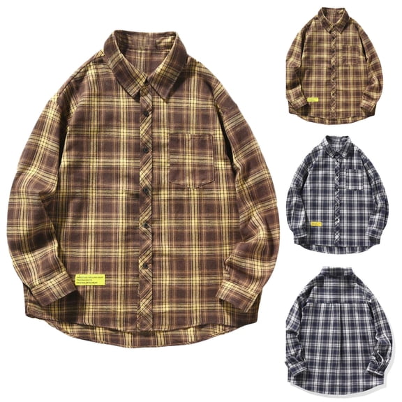 UVEASISHA Lightweight Plaid Shirt Jacket for Men Cotton Casual Loose Shacket Jacket Drap Shoulder Long Sleeve Button Down Shirts Fall Thin Coat with Pocket,Winter Sale,Navy,4XL