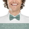thumbnail image 5 of Classic Pre-Tied Soft Crape Bow Tie for Wedding Formal Events Solid Tuxedo, by Bow Tie House (Medium, Sage Green), 5 of 5