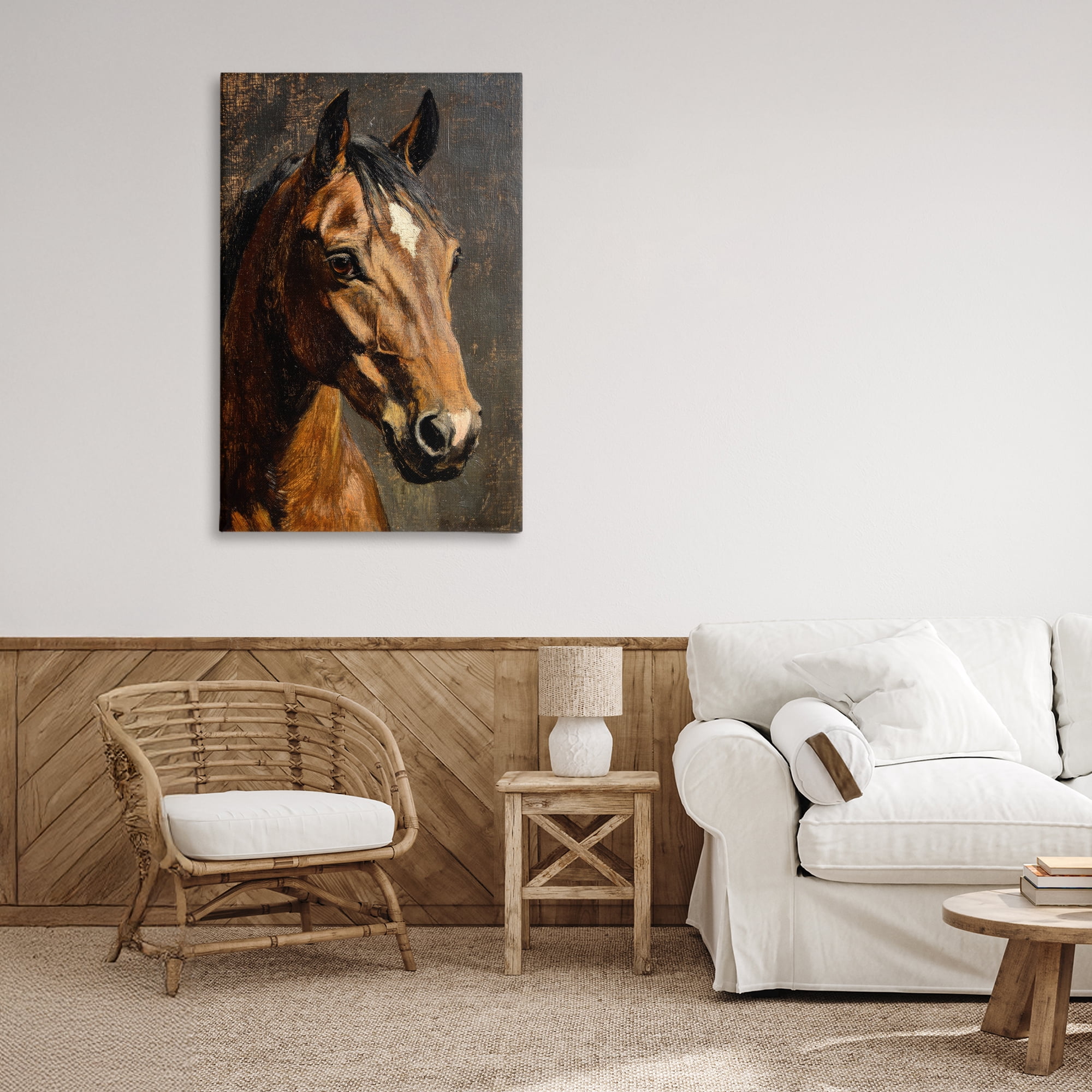 Stupell Industries Horse Portrait Study Canvas Wall Art, design by Petal Prints Design