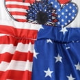 thumbnail image 5 of CAICJ98 4th of July Baby Girl Outfits American Flag Sleeveless Romper Dress Stripe Star Bodysuit Newborn Infant Memorial Day Summer Clothes (White,3-6 Months), 5 of 7