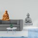 thumbnail image 2 of Estatua de Buda Mono del Corazón de Jesús, figura coleccionable para pasillo, dormitorio, oficina, escritorio, chimenea, hotel, patio trasero, 2 of 8