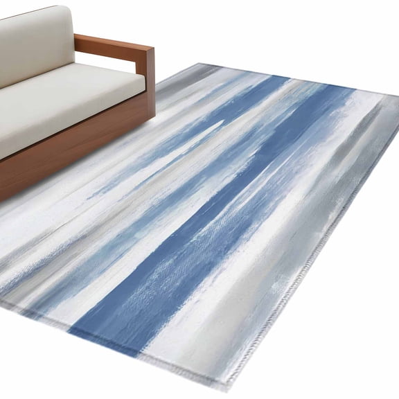 Kitchen Mats for Floor 3x5 Ft, Blue Gray White Non Slip Area Rugs for Kitchen Bedroom Entryway, Modern Abstract Mottled Aesthetic Washable Carpet Runner Rug Floor Mats for Bedroom Home Decor