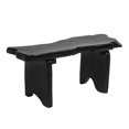 thumbnail image 3 of JONATHAN Y Stumpy 35.4" Handcrafted Rustic Minimalist Live Edge Solid Teak Wood Entryway Bench, Black, BNH300B, 3 of 5