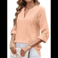 thumbnail image 4 of Blusa Informal con Cuello en V para Mujer, con Ojales, Bordada y Hueca, Ideal para Playa y Vestir. Color Naranja S, 4 of 10