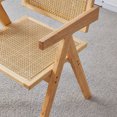 thumbnail image 4 of Fangsheng Modern Farmhouse Dining Side Chair Set of 2, Wood Armchair Reading Chair with Faux Rattan Seat & Back, Natural, 4 of 6