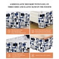 thumbnail image 6 of Retro Middle Bed Skirt Ages Abstract Geometric Blue Black Square Bed Skirts King Size 16 Inch Drop, Wrap Around Dust Ruffle&nbsp;Bedskirt with Adjustable Elastic Belt for Queen Size Beds, 6 of 7