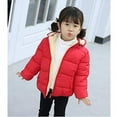 thumbnail image 5 of Qtinghua Infant Toddler Baby Boy Girl Hooded Coat Cute Ear Long Sleeve Zipper Jacket Winter Warm Outerwear Tops Red 12-18 Months, 5 of 6