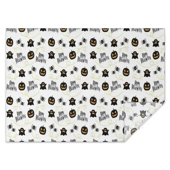 Halloween Happy Halloween Pumpkins and Spiders Rectangle Tablecloth 60"x84",Waterproof Polyester Rectangle Table Cloth, Wipeable Spillproof Polyester Tablecloth for Dining, Camping, Indoor and Outdoor