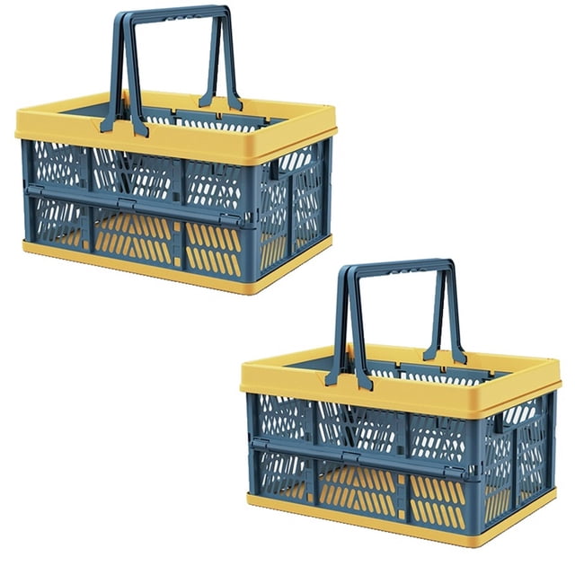 Cesta de Almacenamiento de Plástico Plegable Cesta de Almacenamiento Plegable Cesta Plegable con Asa