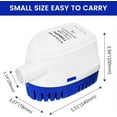thumbnail image 4 of Delaman 1100GPH Automatic Submersible Boat Bilge Water Pump with Float Switch for Boat, 4 of 7