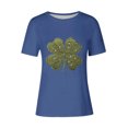 thumbnail image 4 of Mujeres Manga Corta de Verano Tops Impreso Sudadera Casual, Cuello Redondo Blusa Ligera para la Primavera Y el Verano, 4 of 4
