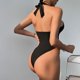 thumbnail image 4 of Ropa interior con escote en V profundo, sin espalda y de color sólido para mujer, 4 of 6