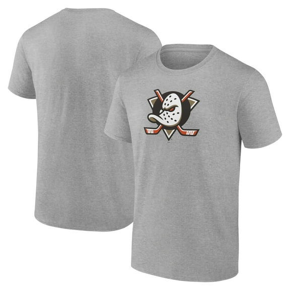 Men's Heather Gray Anaheim Ducks Primary Logo T-Shirt