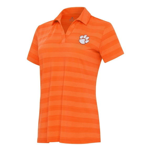 Women's Antigua Orange Clemson Tigers Tunnel Polo