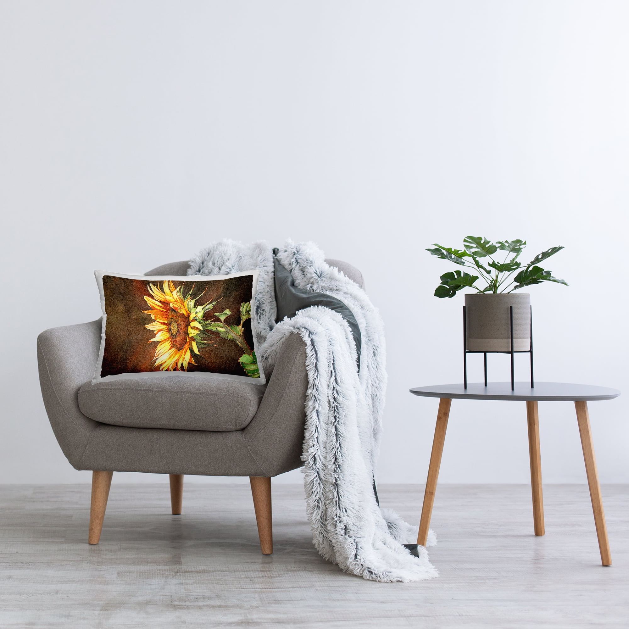 Stupell Industries Rustic Sunflower Bloom Decorative Printed Throw Pillow Design by Christine Reichow