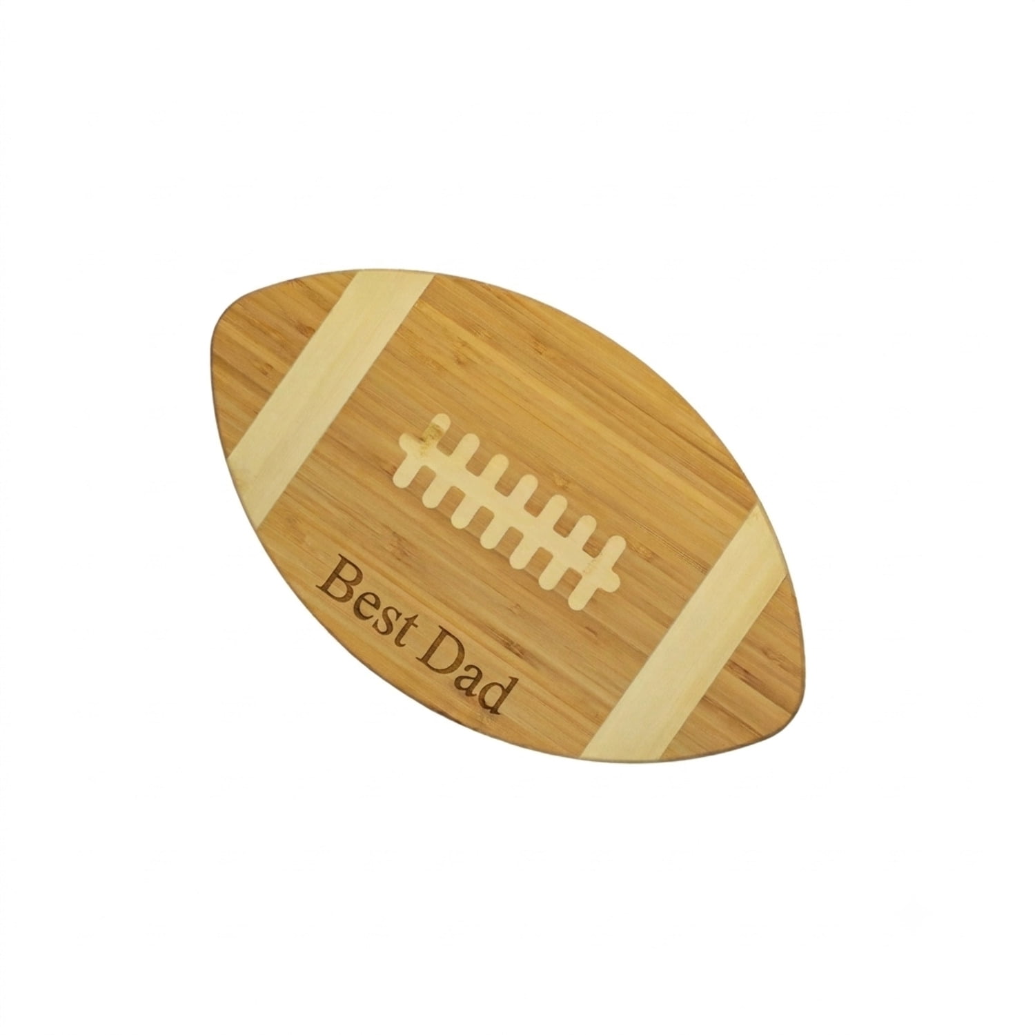 Creative Gifts International Bamboo Football Shaped Cutting Board, 15" x 8.5", Gift Box Included
