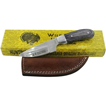 Wild Turkey Handmade Collection 7.5 Full Tang Black Wood Handle Hunting Knife