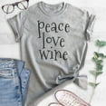 thumbnail image 2 of Peace Love Wine Shirt, Unisex Women's Men's Shirt, Alcohol Shirt, Party Shirt, Heather Gray, X-Large, 2 of 6