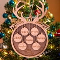 thumbnail image 3 of Adornos navideños personalizados 2023, personalice de 1 a 10 nombres, decoración del árbol de Navidad, nombres grabados con láser, viene con una cuerda (5 nombres, cuerno de ciervo+hojas), 3 of 4
