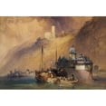 thumbnail image 2 of William Callow 18x14 Gold Ornate Wood Frame and Double Matted Museum Art Print Titled - The Phalz Castle on the Rhine (1847), 2 of 4