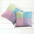 thumbnail image 2 of Ambesonne Retro Throw Pillow Cover 2 Pack, Polka Dots Patchwork, 20", Pink Blue Green, 2 of 6