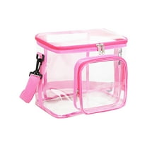ARUTOOY Clear Lunch Bag for Work Transparent Lunch Box for Men and Women with Adjustable Shoulder Strap Front Zipper Pocket Plastic Lunch Bag