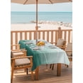 thumbnail image 3 of 60x102 Inch Outdoor Tablecloth with Umbrella Hole Zipper Rectangle Mist Ocean Rectangular Tablecloths Waterproof Coastal Emerald Green Ombre Sea Waves Minimalist Patio Table Cloth Cover for Picnic, 3 of 8