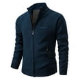 thumbnail image 5 of DHFJKG Mens Zip Up Sweaters Cardigan Jacket Solid Color Long Sleeve Stand Collar Knitwear Business Casual Dress Sweater Coat With Zipper Pockets Winter Soft Outerwear, 5 of 6