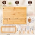 thumbnail image 6 of 1/2-Set Wooden Cheese Board with 4 Stainless Steel Knives - Travel-Friendly Charcuterie Platter for Parties & Gifts, 6 of 12
