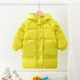 thumbnail image 5 of HNMKIU Winter Girls Hooded Long Down Coat Thickened Warm Padded Jacket Winter Coats for Girls Outerwear for Cold Weather and Comfort 3-14 Years Yellow,9-10 Years, 5 of 5