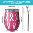 thumbnail image 5 of 12oz Stemless Wine Tumblers Pink Breast Cancer Vacuum Insulated Stainless Steel Travel Tumbler Cups Mug with Lid and Straw for Champaign,Cocktail,Beer with Cleaning Brush, 5 of 5
