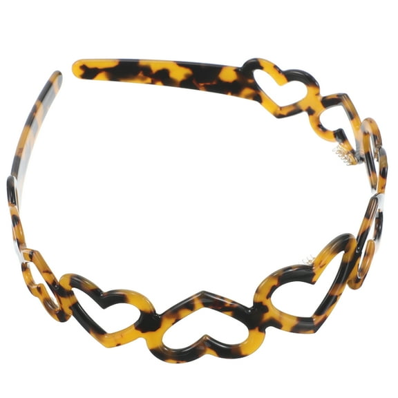 ELAYARD Leopard Print French Headband with Love Heart Design, 1 Piece Hair Accessory for Women and Girls Casual Wear