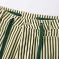thumbnail image 5 of KHONTS Womens Summer Linen Striped Barrel Pants Comfy Drawstring Capri Pant with Pockets Beach Vacation Trousers Z01-Green S, 5 of 7