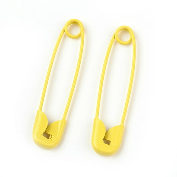 100 pc Iron Safety Pins Yellow 30x7x2mm Pin: 0.7mm