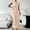 Beige, variant on Ruched Mock Neck Bodycon Dress for Women Elegant Summer Sleeveless Midi Cocktail Party Pencil Dresses