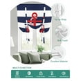 thumbnail image 2 of Navy Blue Stripe Nautical Tie Up Curtains for Windows 54 Inch Length Balloon Curtains Kitchen Adjustable Balloon Window Shade Red Anchor Summer Coastal Tie Up Valance Bathroom Curtain Window 42"x54", 2 of 6