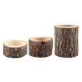 thumbnail image 3 of Wood Timber Pile Candle Holder Stand Candlestick Log Flowerpot Ornament Decor(Three piece), 3 of 13