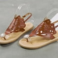thumbnail image 4 of KBODIU Women's Hollow Sandals Summer Beach Flip-Flops Women Flat Slippers Brown 39, 4 of 4