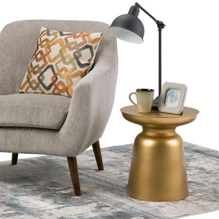 Simpli Home - Toby Round Contemporary Metal Accent Table - Silver