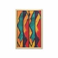thumbnail image 1 of Modern Wall Art with Frame, Geometric Contemporary Art Design Black Bold Zig Zag Borders Pattern, Printed Fabric Poster for Bathroom Living Room, 23" x 35", Teal Orange Marigold, by Ambesonne, 1 of 2