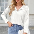 thumbnail image 5 of PNTUTB Women's V-Neck Long Sleeve Striped Texture Casual Pullover Fashion Loose Fit Top&Flash Picks, 5 of 6