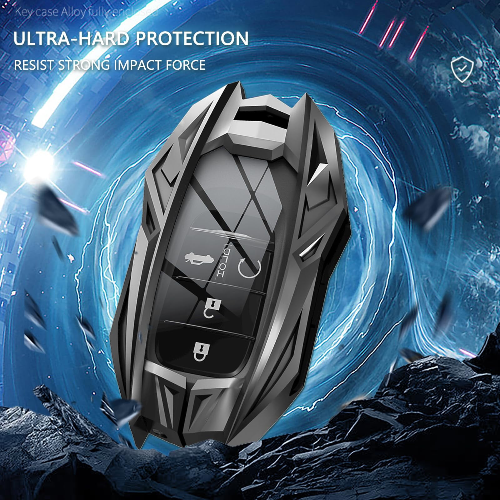 for Honda Key Fob Cover,Keychain,Zinc Alloy Protection Car Key Shell Case Compatible with Honda Holder Smart Remote Keyless Entry Keyshell Accessories