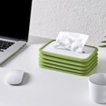 thumbnail image 4 of Caja de pañuelos de silicona Yashi dispensador de papel plegable verde, 4 of 5