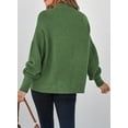 thumbnail image 5 of Eytino Women Sweaters 2025 Oversized Casual Crewneck Pullover Sweaters Long Sleeve Cable Knit Lightweight Pullover Tops Green, 5 of 10