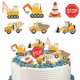 thumbnail image 1 of Decoración para tartas Toyvian 24 piezas Excavadora Camión volquete Cupcakes Postres Cumpleaños, 1 of 3