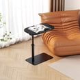 thumbnail image 3 of YUSAZENS Table d'Appoint en Forme de C Rotative à 360° Hauteur Réglable avec Fentes pour Canapé Lit Noir, 3 of 8
